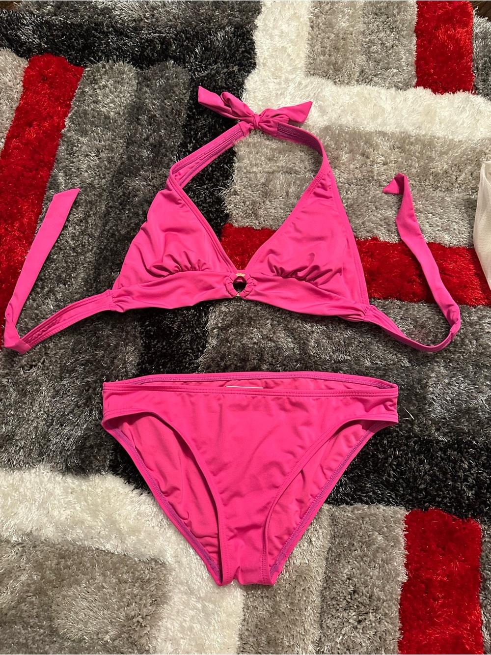 Michael Kors Bright Pink Halter Bikini Set